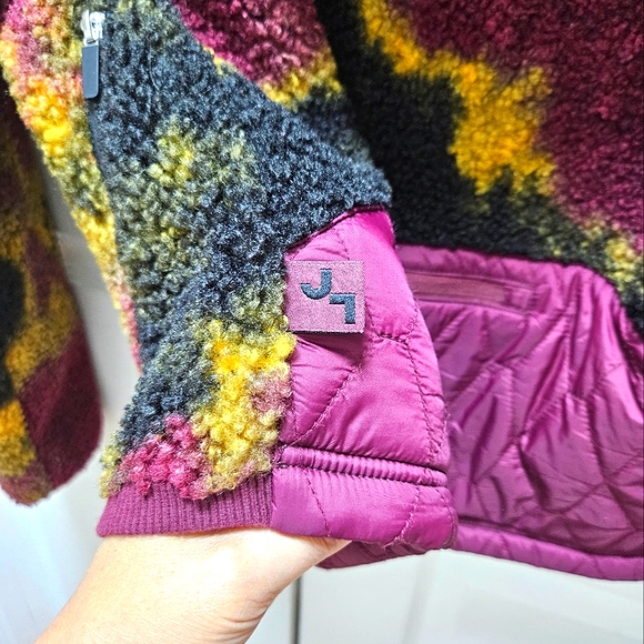 JOYLAB Multi-color Tie Dye Effect Full Zip-up Fleece Hooded Women's Jcket Medium - Picture 6 of 11